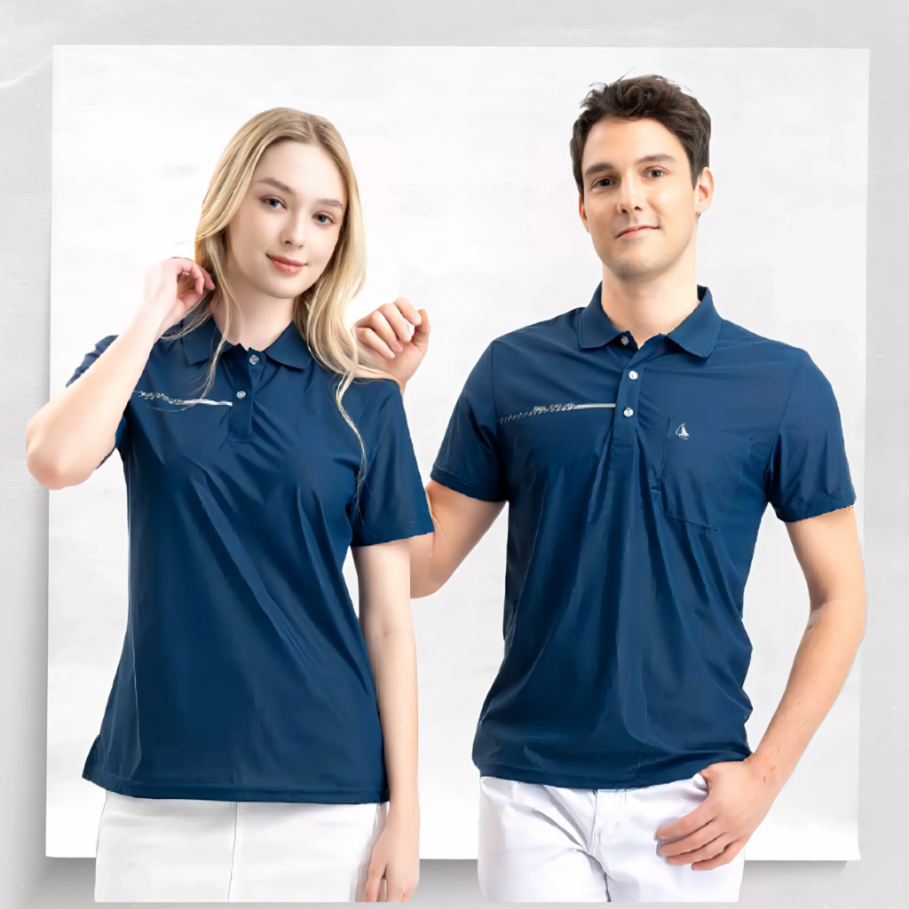 冰絲排汗短袖 POLO 衫-丈青