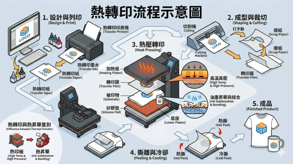 熱轉印示意圖